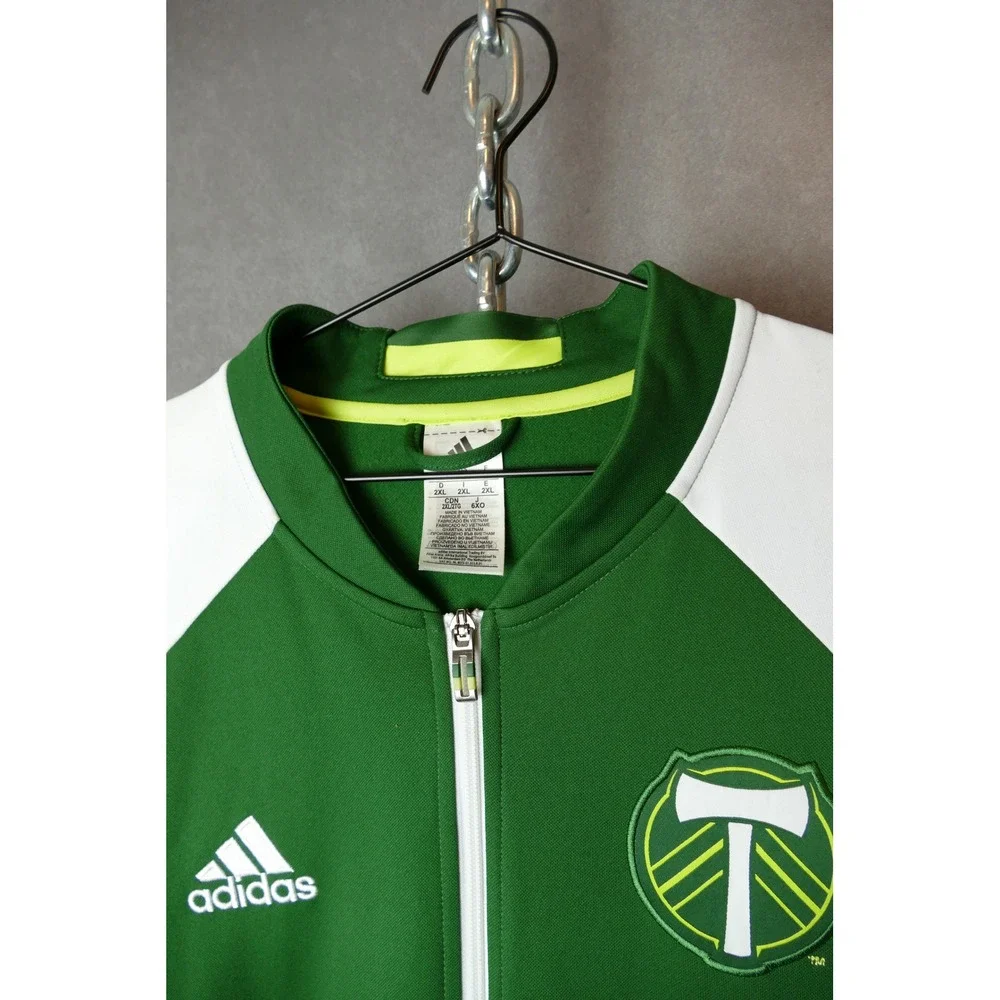Adidas Portland Timbers Soccer Track‎ Jacket Green White Full Zip Mens 2XL